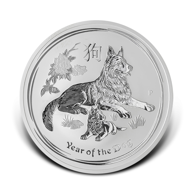 1 kilogram zilveren Lunar munt Year of the Dog 2018 voorkant