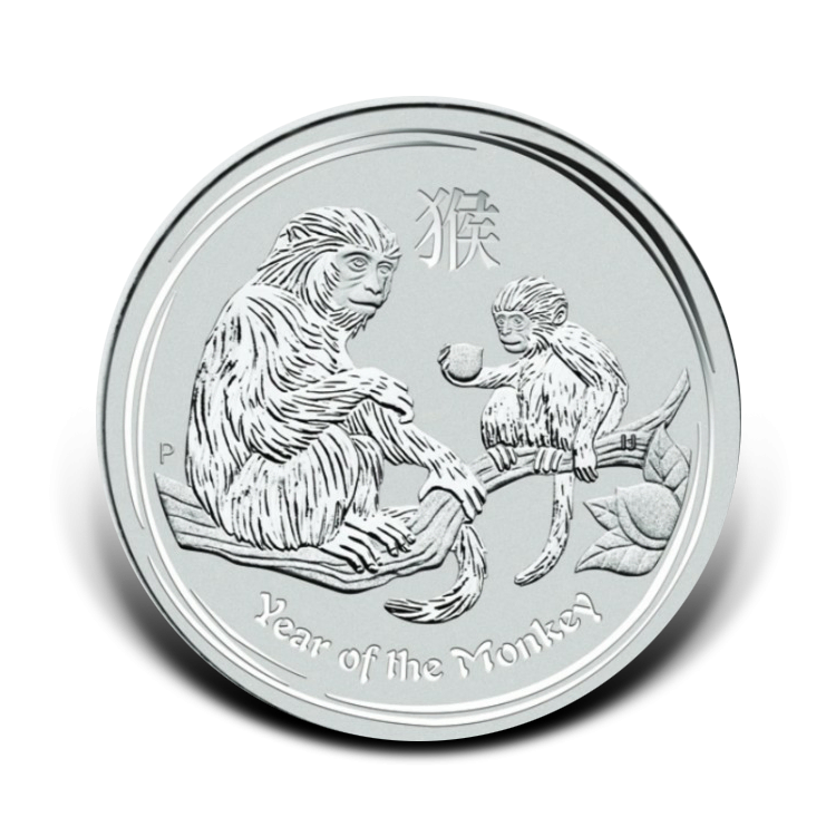 1 troy ounce zilveren Lunar Year of the Monkey 2016 voorkant