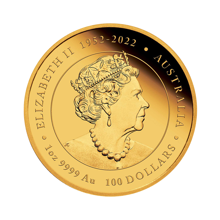 1 troy ounce gold coin Lunar Year of the Dragon 2024 Proof back
