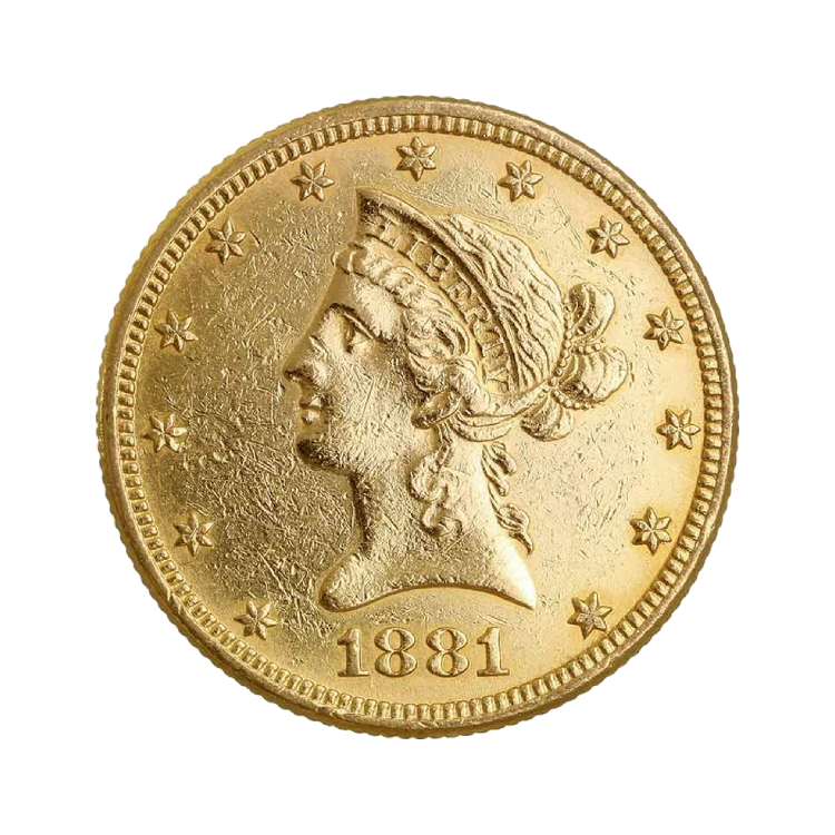 Gouden American Eagle munt 10 Dollar Liberty head achterkant