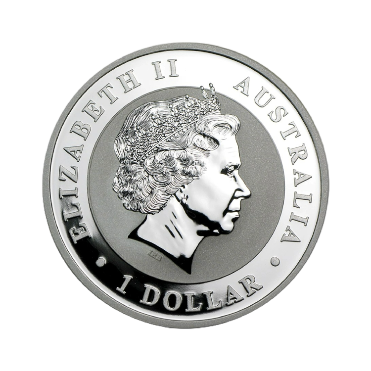 1 troy ounce zilveren Kookaburra munt 2013 achterkant