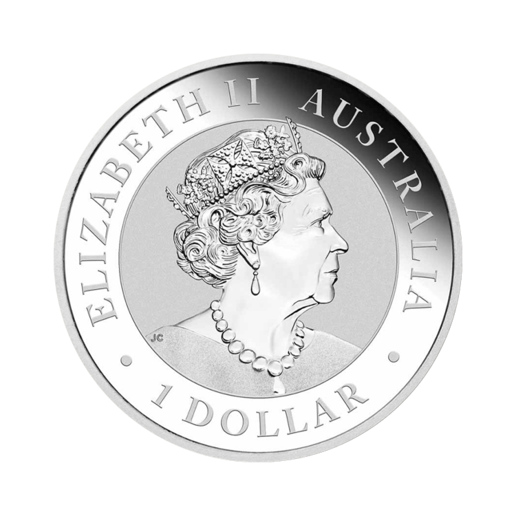 1 troy ounce zilveren Kookaburra munt 2017 achterkant