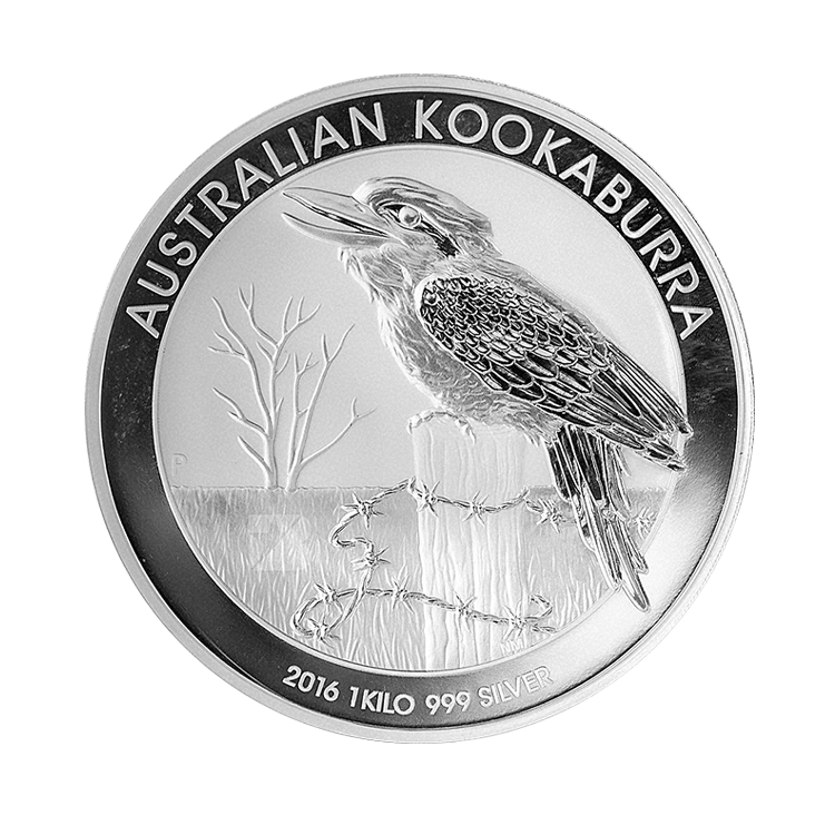 1 kilo zilveren Kookaburra munt 2016 voorkant