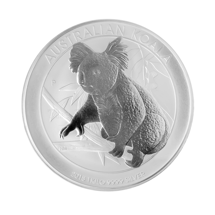 1 kilo zilveren Koala munt 2018 voorkant