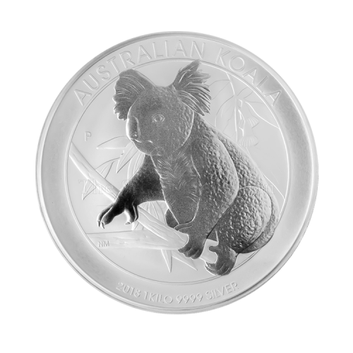 1 kilo zilveren Koala munt 2018 voorkant