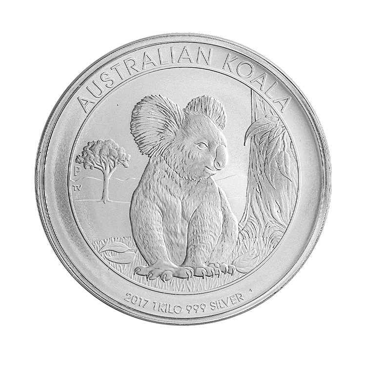 1 kilo zilveren Koala munt 2017 voorkant