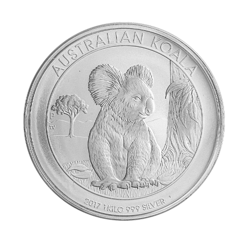 1 kilo zilveren Koala munt 2017 voorkant