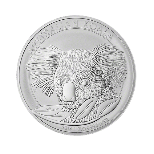 1 kilo zilveren Koala munt 2014 voorkant