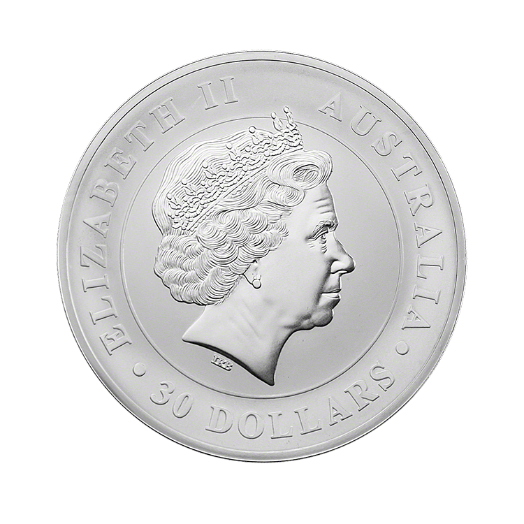 1 kilo zilveren Koala munt 2014 achterkant