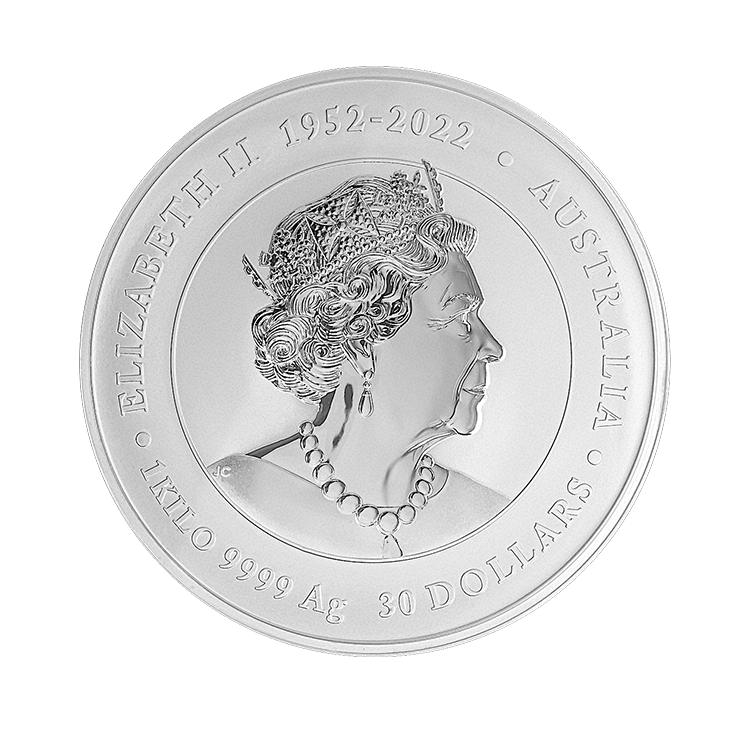 1 kilo zilveren Lunar munt Year of the Dragon 2024 achterkant