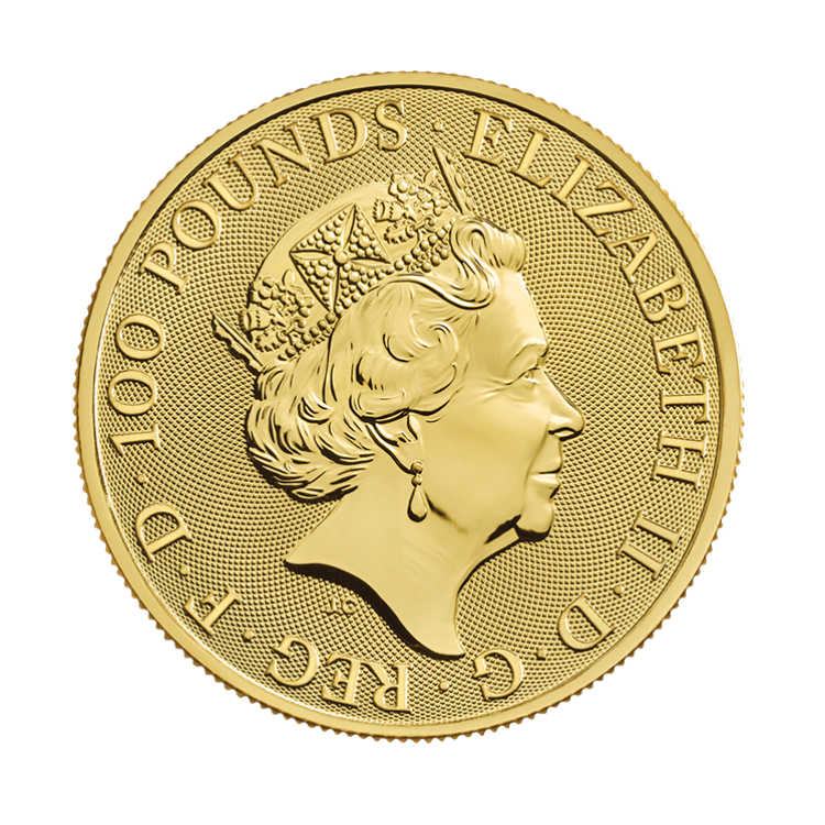 1 troy ounce gouden Queen's Beasts Black Bull of Clarence achterkant