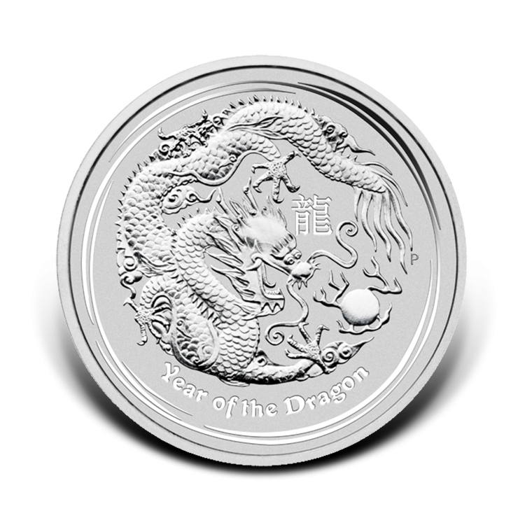 10 kilo zilveren Lunar munt Year of the Dragon 2012 voorkant
