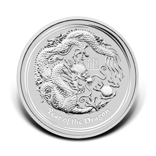 10 kilo zilveren Lunar munt Year of the Dragon 2012 voorkant
