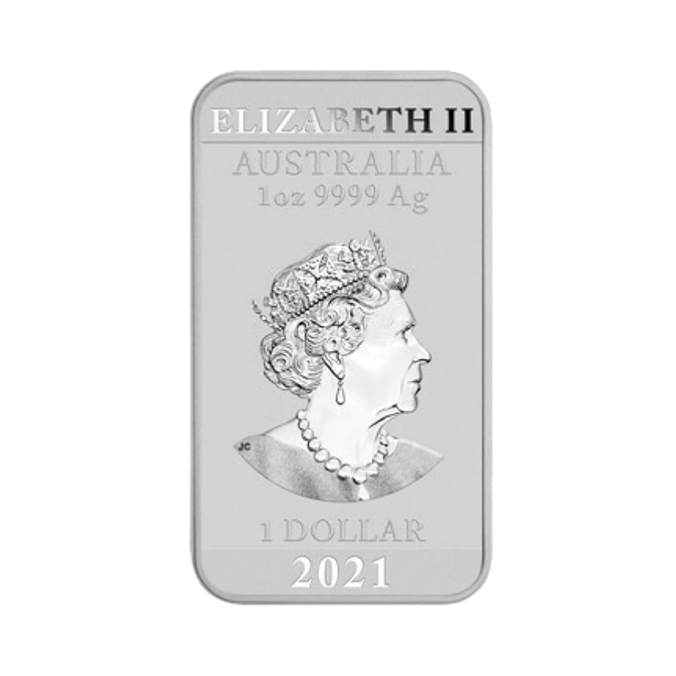 1 troy ounce zilveren muntbaar Rectangular Dragon 2021 achterkant