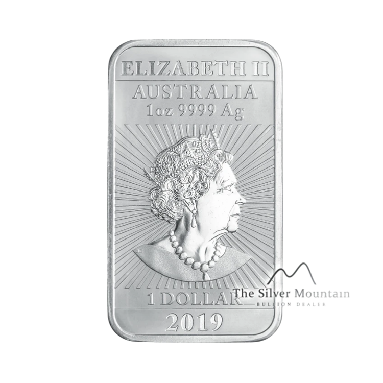 1 troy ounce zilveren muntbaar Rectangular Dragon 2019 achterkant