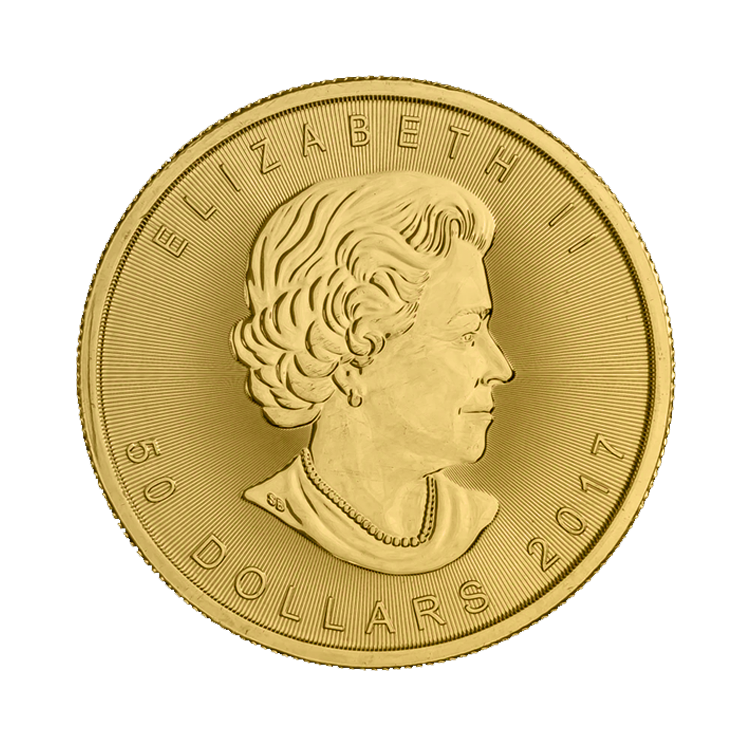 1 troy ounce gouden Maple Leaf circulated achterkant