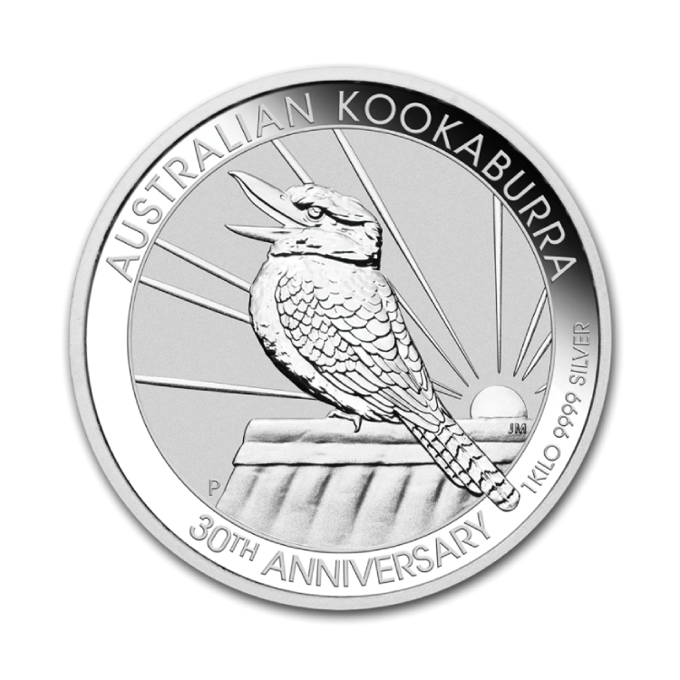 1 kilo zilveren Kookaburra munt 2020 voorkant