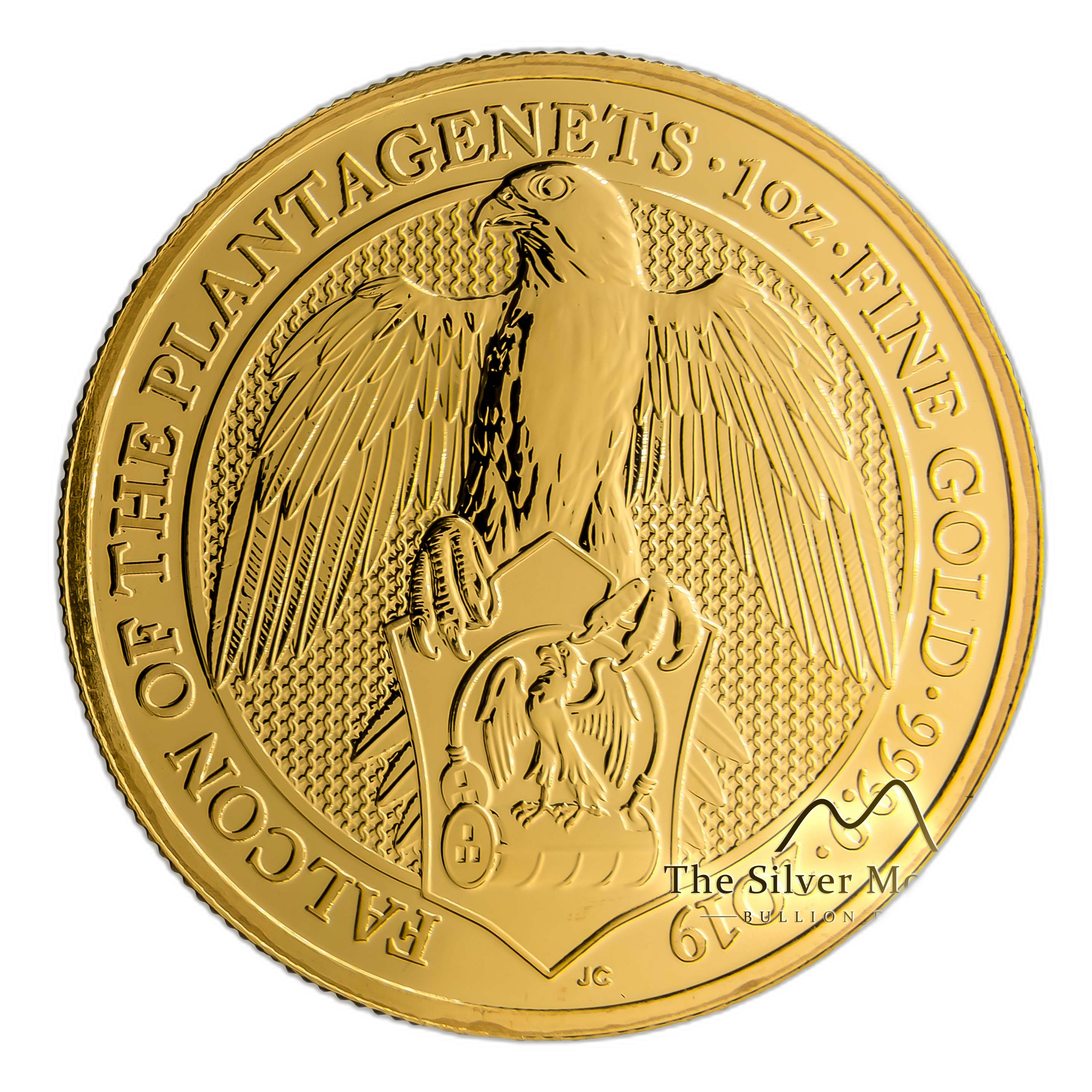 1 Troy ounce gold coin Queens Beasts Falcon of the Plantagenets 2019 front