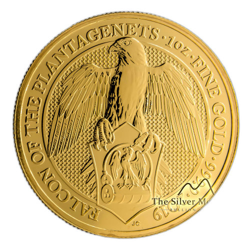 1 Troy ounce gold coin Queens Beasts Falcon of the Plantagenets 2019 front