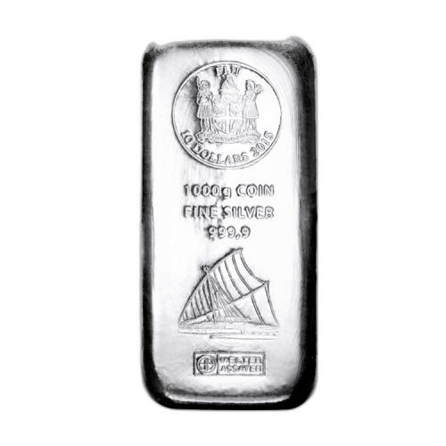 1 kilogram zilveren muntbaar Heraeus voorkant