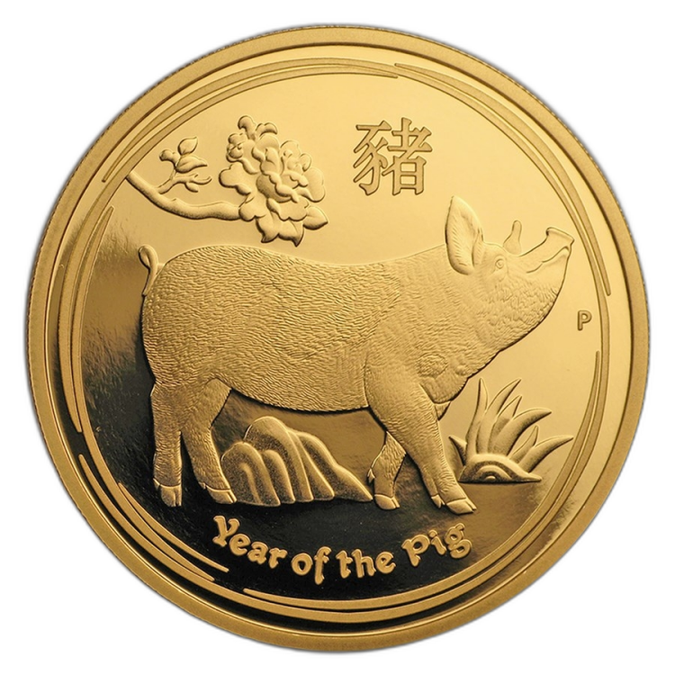 1 Troy ounce gold coin Lunar 2019 Proof front