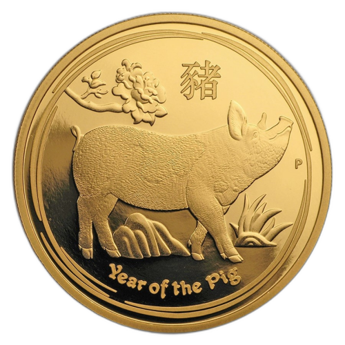 1 Troy ounce gold coin Lunar 2019 Proof front