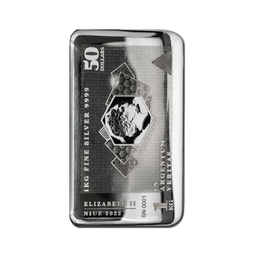 1 kilo zilveren muntbaar Silvernote voorkant