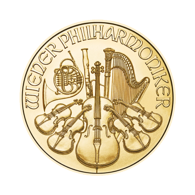 Voorkant gouden Philharmoniker munt 2026