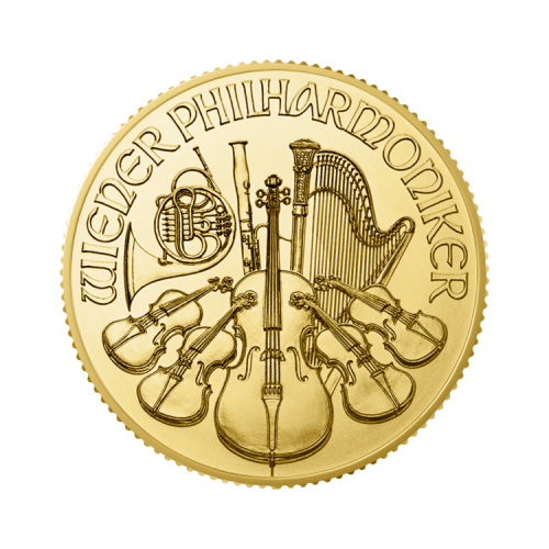 1/4 troy ounce gouden munt Philharmoniker voorkant