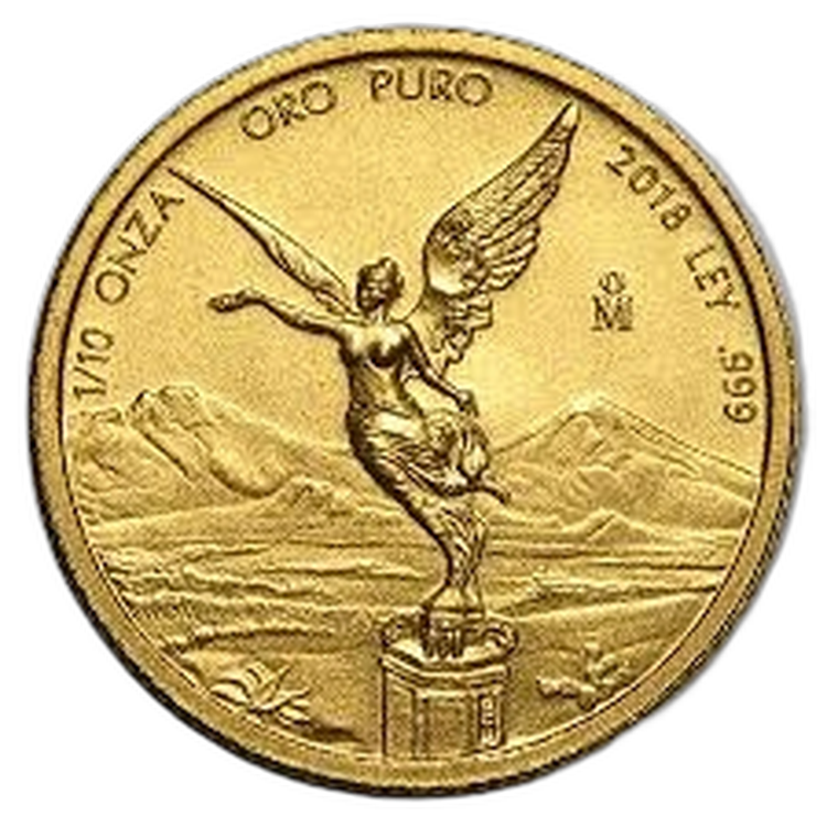 1/10 troy ounce gouden munt Mexican Libertad voorkant