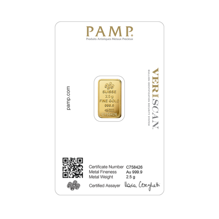 Certificaat PAMP Suisse goudbaar