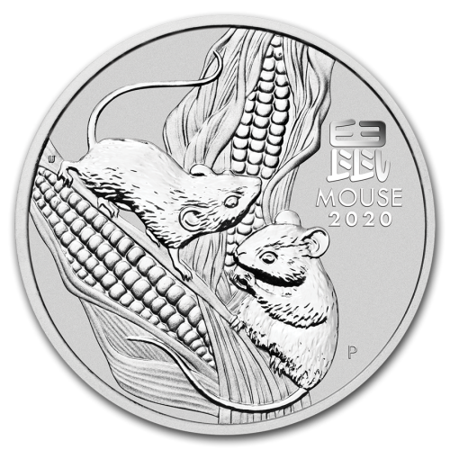 10 troy ounce zilveren Lunar munt Year of the Mouse 2020 voorkant