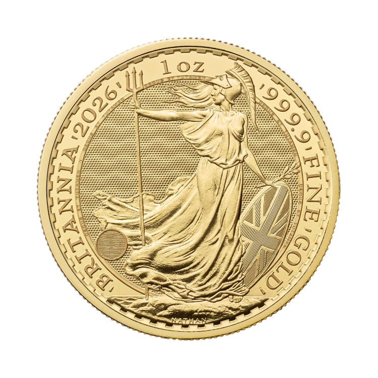 Voorzijde 1 troy ounce gouden Britannia 2026