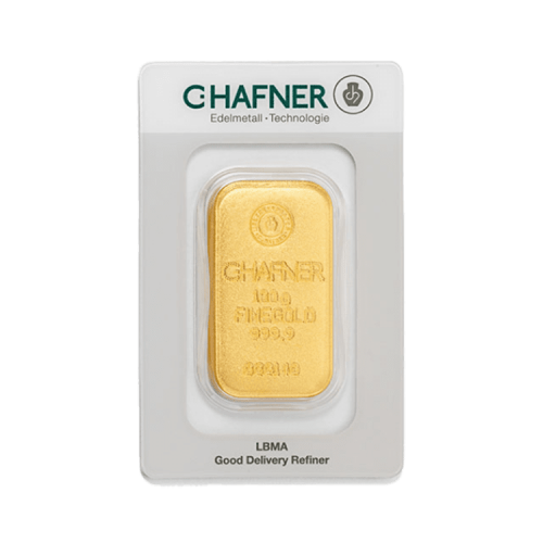 C. Hafner goudbaar 100 gram met certificaat