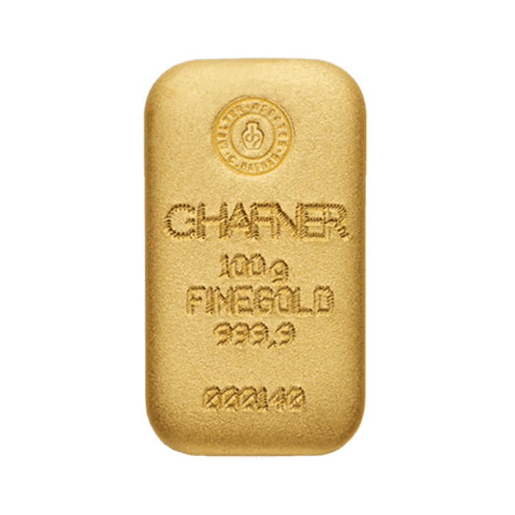 C. Hafner 100 gram gegoten goudbaar