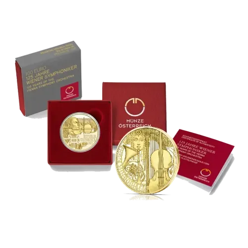 1/2 oz gouden 125th Anniversary Vienna Symphony Orchestra | Proof voorkant