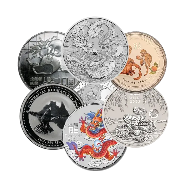 1 troy ounce zilveren premium munt perspectief 3