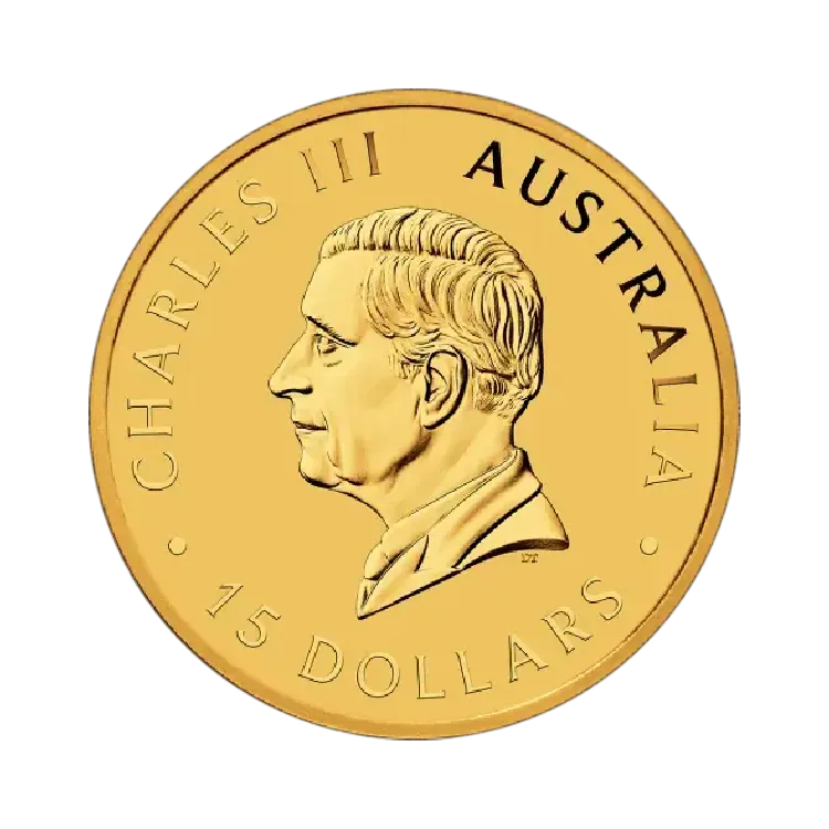 Achterzijde 1/10 oz gouden Kangaroo