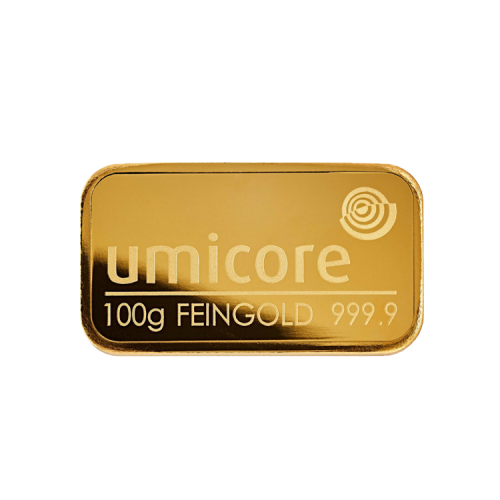 100 gram Umicore goudbaar