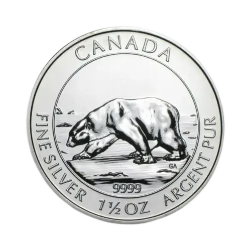 1,5 oz zilveren Polar Bear munt