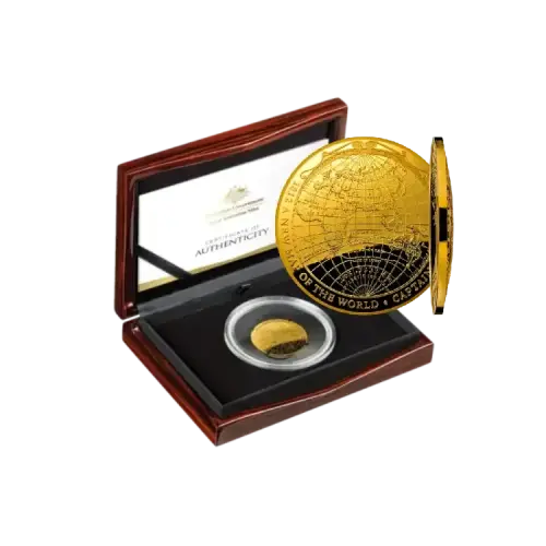 1 troy ounce gouden New Map of The World | Proof voorkant