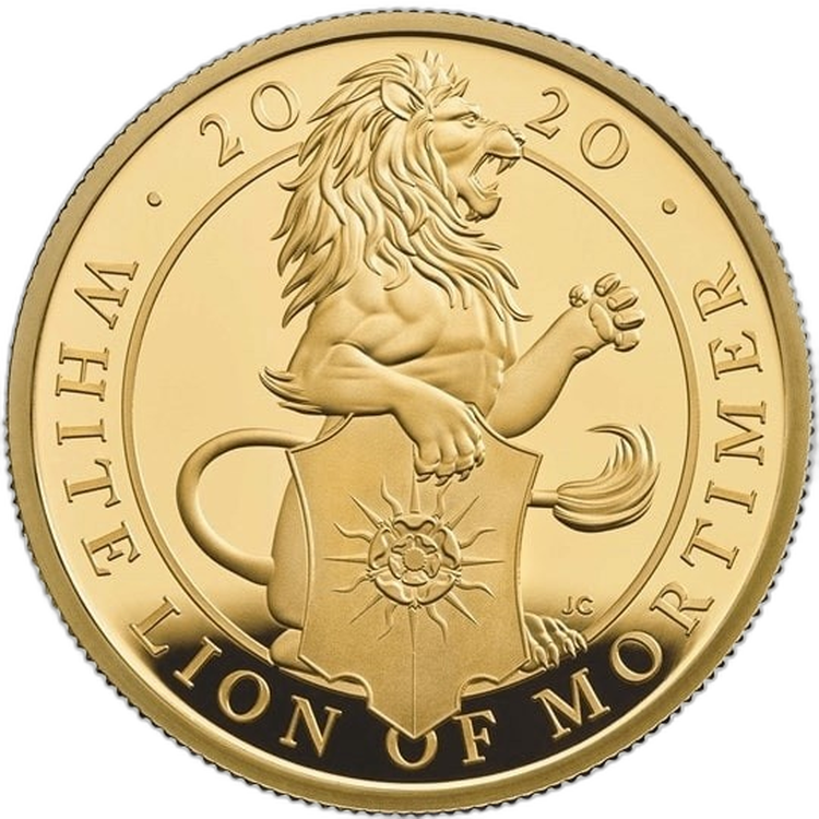 1 Troy ounce golden coin Queens Beasts White Lion Proof front