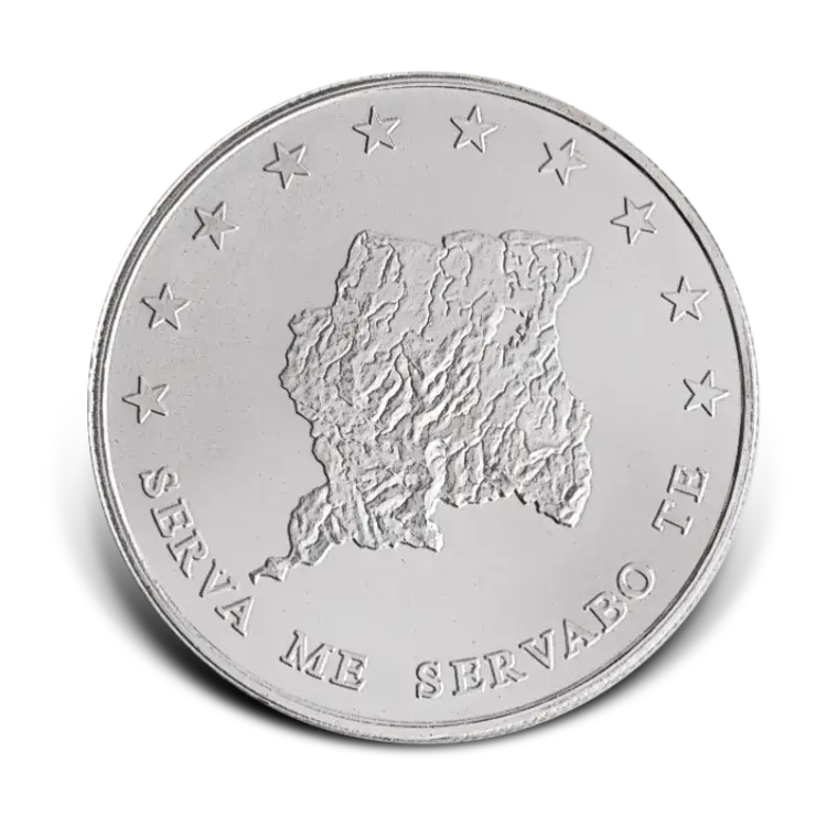 1 troy ounce zilveren Suriname munt 2013 achterkant