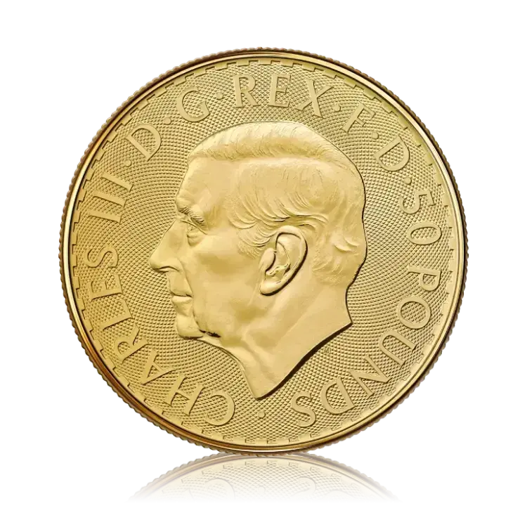 1/2 oz gouden Britannia munt achterzijde