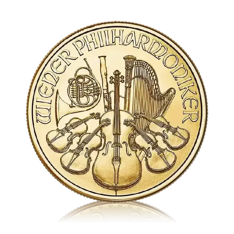 Gouden Wiener Philharmoniker munt 1/10 troy ounce