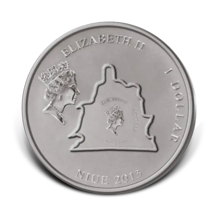 1 troy ounce zilveren munt Devine Sculptures Michelangelo Pieta 2013 perspectief 1
