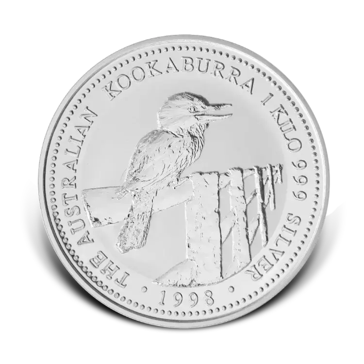 1 kilo zilveren Kookaburra munt 1998 achterkant