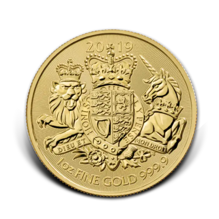 1 troy ounce gouden munt Royal Arms voorgaande jaargangen achterkant