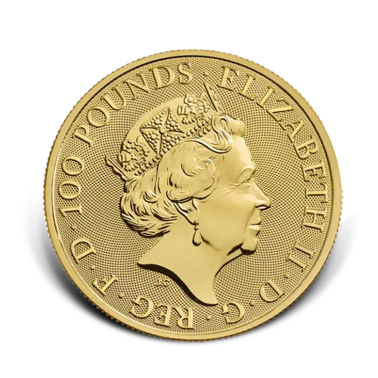 1 troy ounce gouden munt Royal Arms voorgaande jaargangen perspectief 1