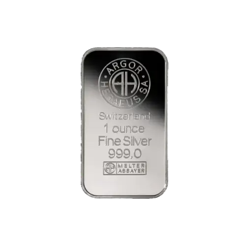 1 troy ounce zilverbaar diverse producenten voorkant